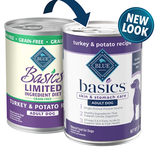 Blue Buffalo Basics Grain Free LID Turkey and Potato Recipe Adult Canned Dog Food