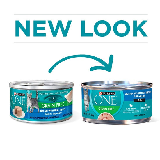 Purina ONE Grain Free Premium Pate Whitefish Canned Cat Food