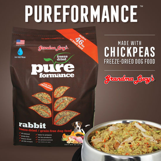 Grandma Lucy's Pureformance Rabbit and Chickpea Freeze Dried Grain Free Dog Food