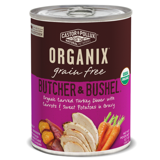 Castor and Pollux Organix Butcher and Bushel Organic Carved Turkey Dinner Canned Dog Food