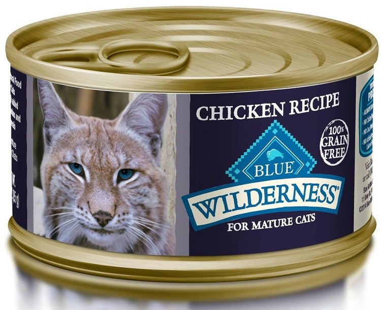 Blue Buffalo Wilderness Grain Free Chicken Recipe Canned Food For Mature Cats