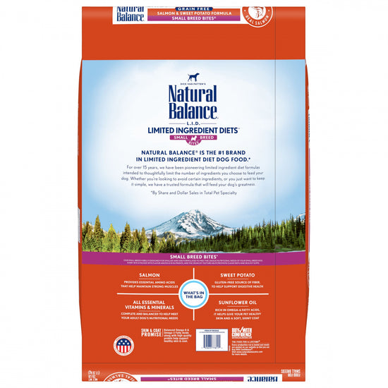 Natural Balance L.I.D. Limited Ingredient Diets Adult Maintenance Sweet Potato and Fish Small Breed Bites Dry Dog Food