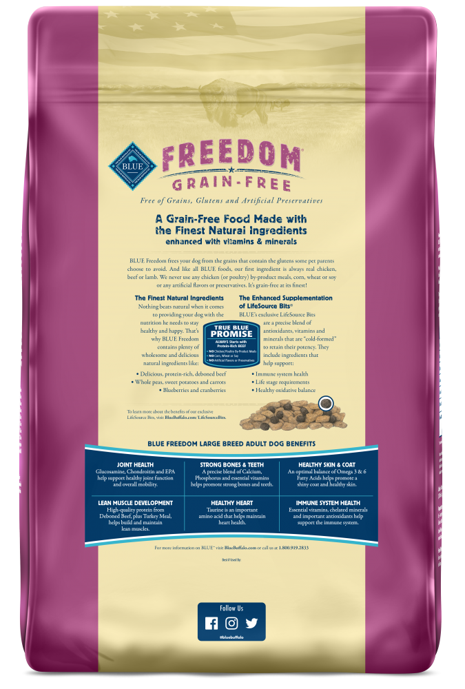 Blue Buffalo Freedom Large Breed Adult Beef Recipe Dry Dog Food