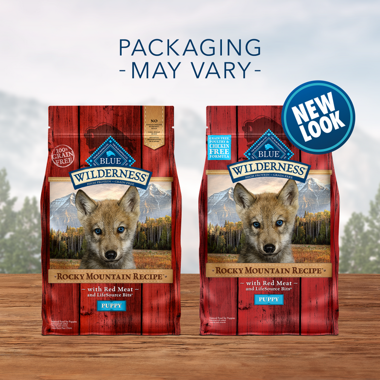 Blue Buffalo Wilderness Rocky Mountain Grain Free Natural Red Meat High Protein Recipe Puppy Dry Dog Food