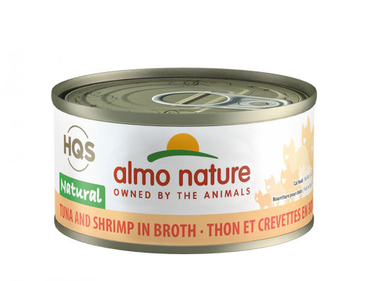 Almo Nature HQS Natural Cat Grain Free Tuna with Shrimp In Broth Canned Cat Food