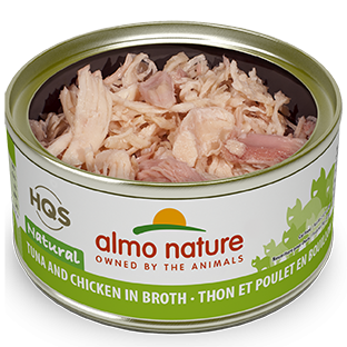 Almo Nature HQS Natural Cat Grain Free Tuna and Chicken In Broth Canned Cat Food