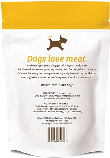 Sojos Simply Beef Freeze Dried Dog Treats