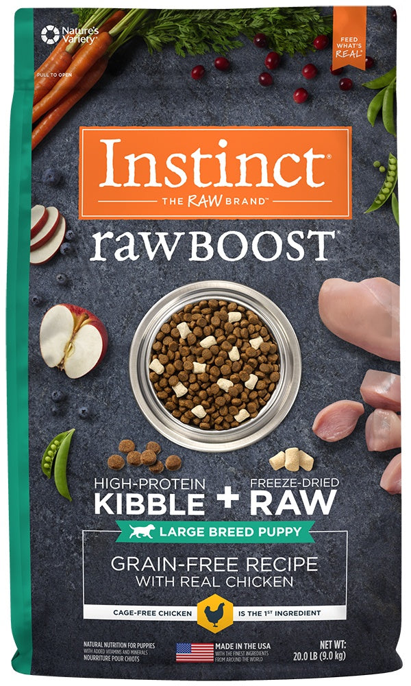Instinct Raw Boost Grain Free Large Breed Puppy Chicken Meal Formula Dry Dog Food
