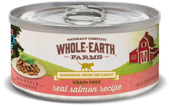 Whole Earth Farms Grain Free Salmon Morsels in Gravy Recipe Canned Cat Food