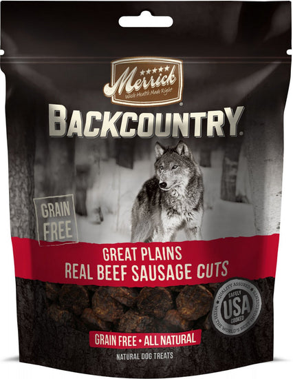 Merrick Backcountry Great Plains Grain Free Real Beef Sausage Cuts Dog Treats