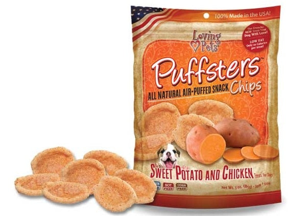 Loving Pets Puffsters Chips Sweet Potato and Chicken Air Puffed Dog Treats