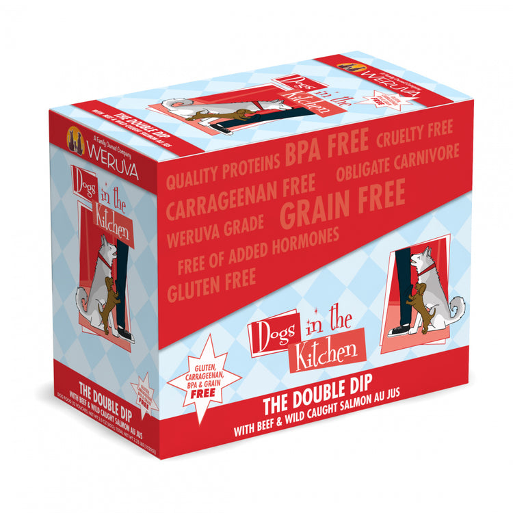 Weruva Dogs in the Kitchen The Double Dip Grain Free Beef & Salmon Dog Food Pouches