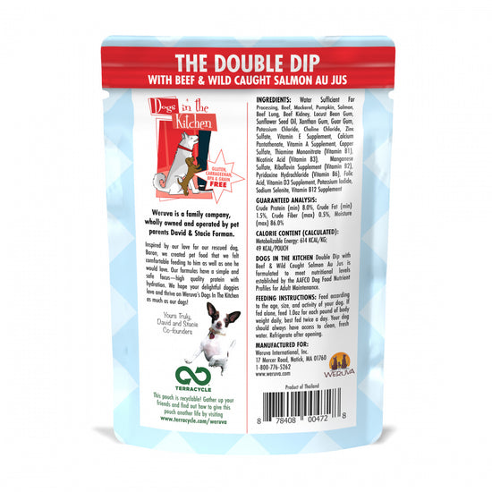 Weruva Dogs in the Kitchen The Double Dip Grain Free Beef & Salmon Dog Food Pouches