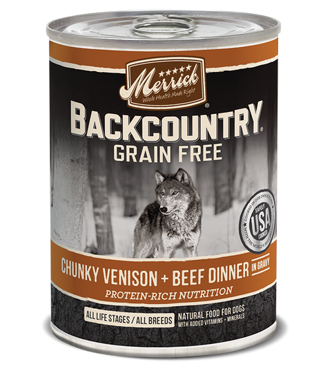 Merrick Backcountry Grain Free Chunky Venison & Beef Canned Dog Food
