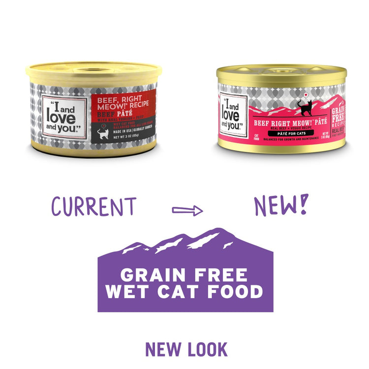 I and Love and You Grain Free Beef, Right Meow! Pate Canned Cat Food