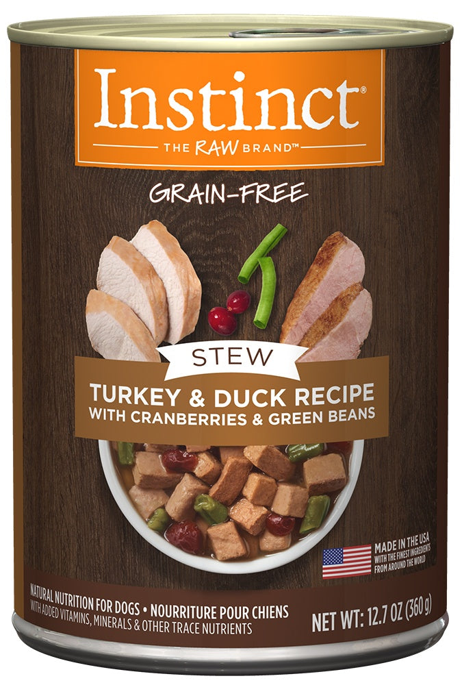 Instinct Grain Free Stews Turkey and Duck with Cranberries and Green Beans Recipe Natural Canned Dog Food
