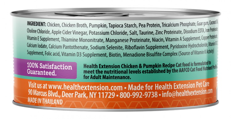 Health Extension Grain Free Chicken and Pumpkin Recipe Canned Cat Food