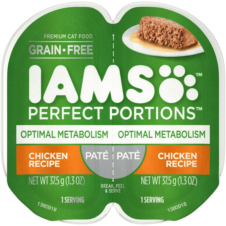 Iams Perfect Portions Optimal Metabolism Chicken Pate Wet Cat Food Tray