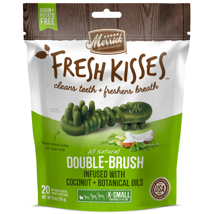 Merrick Fresh Kisses Grain Free Coconut Oil & Botanicals Extra Small Dental Dog Treats
