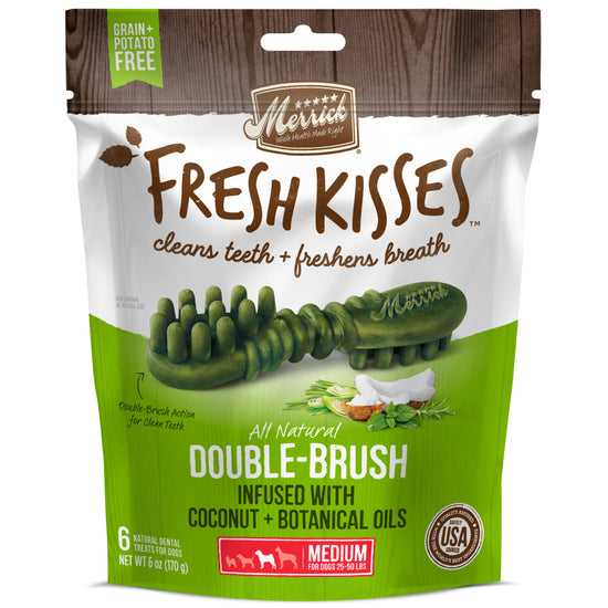 Merrick Fresh Kisses Grain Free Coconut Oil and Botanicals Medium Dental Dog Treats
