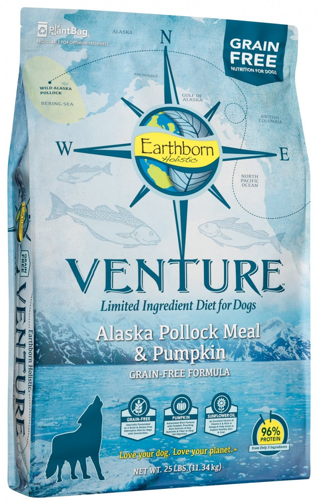 Earthborn Holistic Venture Grain Free Alaska Pollock Meal and Pumpkin Dry Dog Food
