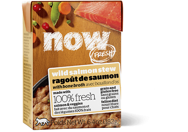 Petcurean Now! Fresh Grain Free Wild Salmon Stew with Bone Broth Wet Cat Food