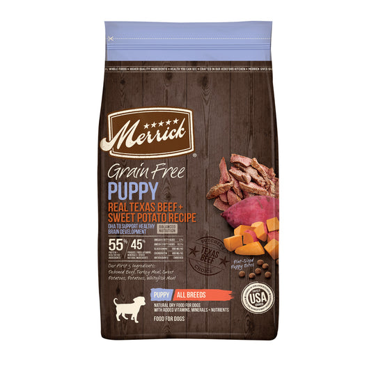 Merrick Grain Free Real Texas Beef & Sweet Potato Puppy Recipe Dry Dog Food