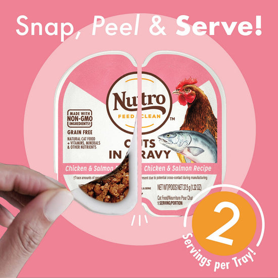 Nutro Perfect Portions Adult Grain Free Salmon & Chicken Pate Wet Cat Food Trays