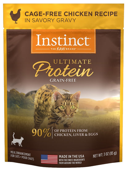Instinct Ultimate Protein Grain Free Cage Free Chicken Recipe Wet Cat Food Topper Pouch