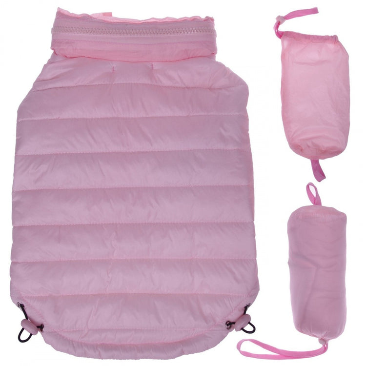 Pet Life Adjustable Light Pink Sporty Avalanche Dog Coat with Pop Out Zippered Hood