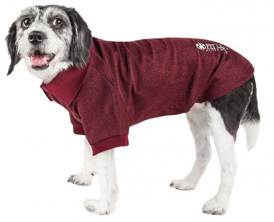 Pet Life Active Relax Stretch Fur Flexed Burgundy Polo Dog T-Shirt