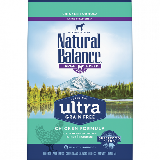 Natural Balance Original Ultra Grain Free Large Breed Bites Chicken Recipe Dry Dog Food
