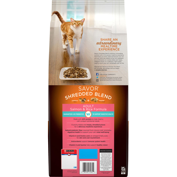 Purina Pro Plan Savor Shredded Blend Salmon & Rice Formula Adult Dry Cat Food