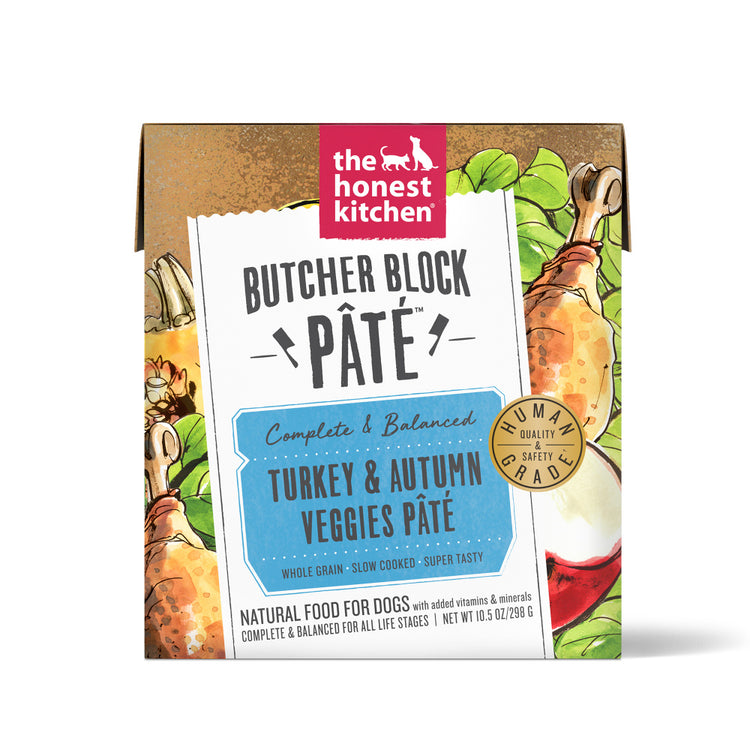The Honest Kitchen Butcher Block Pate Turkey & Autumn Veggies Grain Free Recipe for Dogs