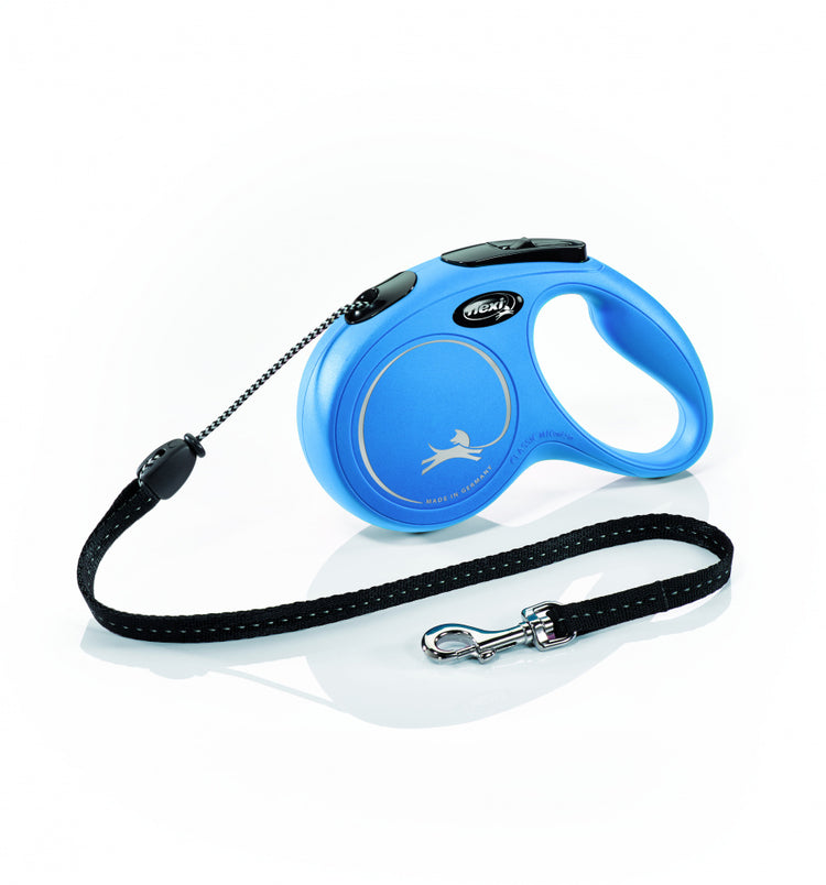 Flexi New Classic Cord Retractable Dog Leash, Blue