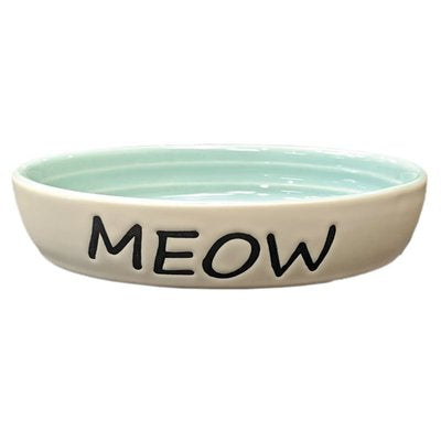 Ethical Pet Meow Oval Cat Dish Green