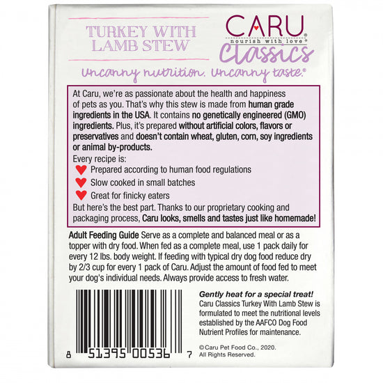Caru Classics Turkey With Lamb Stew For Dogs