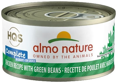 Almo Nature HQS Complete Cat Grain Free Chicken with Green Beans In Gravy Canned Cat Food