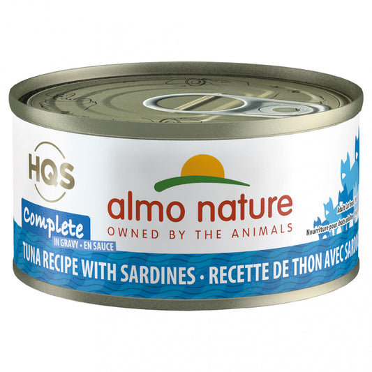 Almo Nature HQS Complete Cat Grain Free Tuna with Sardines In Gravy Canned Cat Food