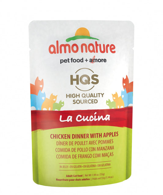 Almo Nature HQS La Cucina Cat Grain Free Chicken with Apple In Jelly Wet Cat Food