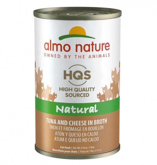 Almo Nature HQS Natural Cat Grain Free Additive Free Tuna with Cheese Canned Cat Food