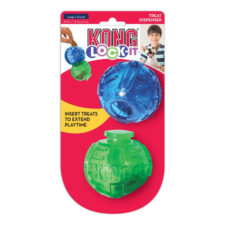 KONG Lock-It Treat Puzzle Dog Toy (2-pk)