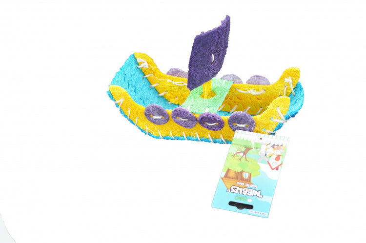 A & E Nibbles Loofah Boat Small Animal Toy