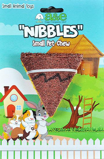 A & E Nibbles Loofah Pizza Slice Small Animal Toy