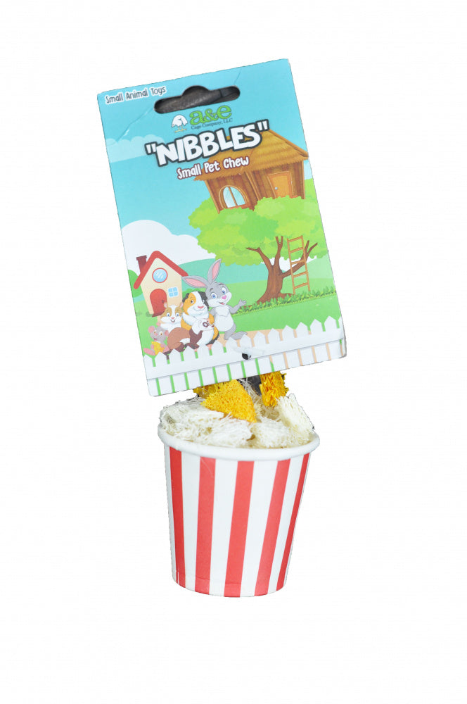 A & E Nibbles Loofah Popcorn Small Animal Toy