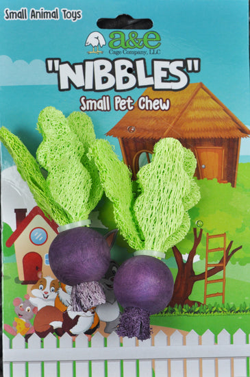A & E Nibbles Loofah Turnip Small Animal Toy