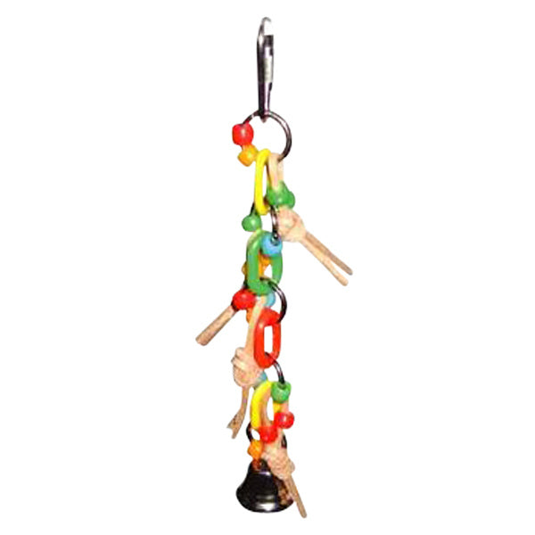 A & E Happy Beaks Plastic Chain With Leather & Ball Bird Cage Accessory