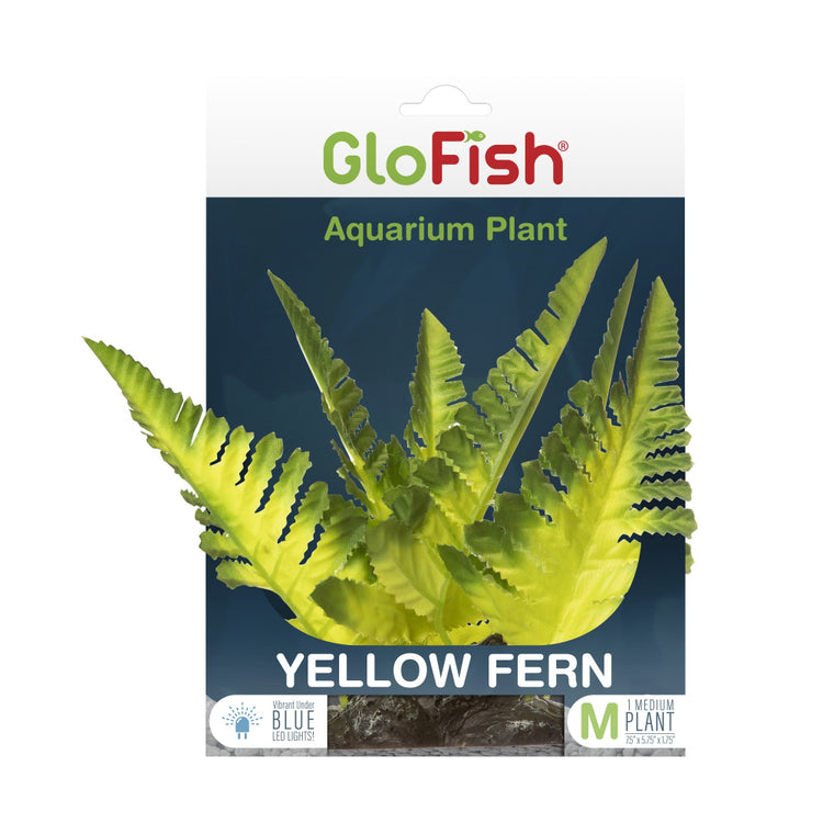 GloFish Plant Yellow Fern Tank Accessory