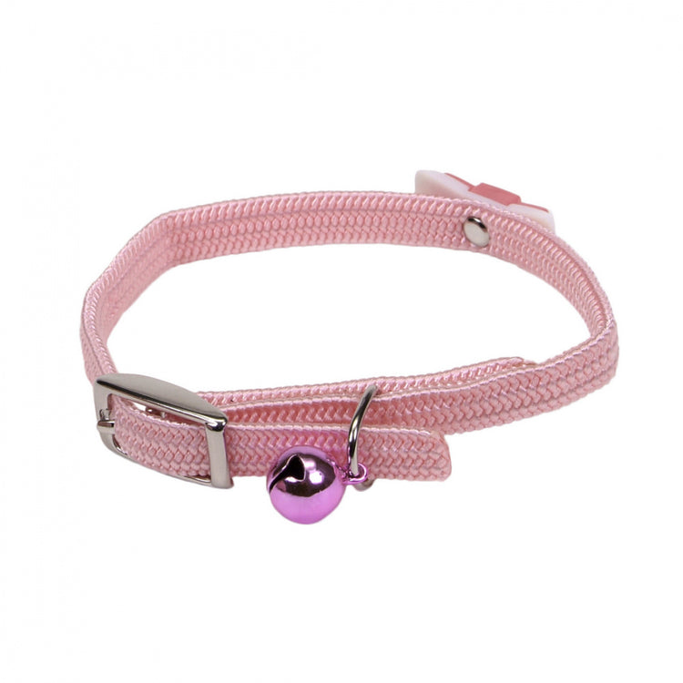 Coastal Pet Products Lil Pals Elasticized Safety Kitten Collar with Jeweled Bow Pink