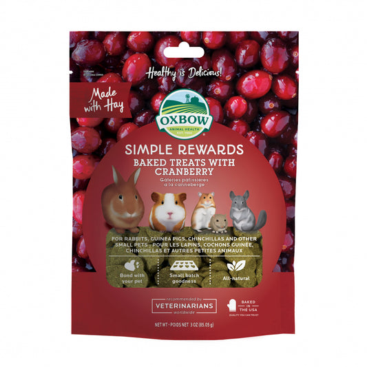 Oxbow Animal Health Simple Rewards Baked Treats with Cranberry